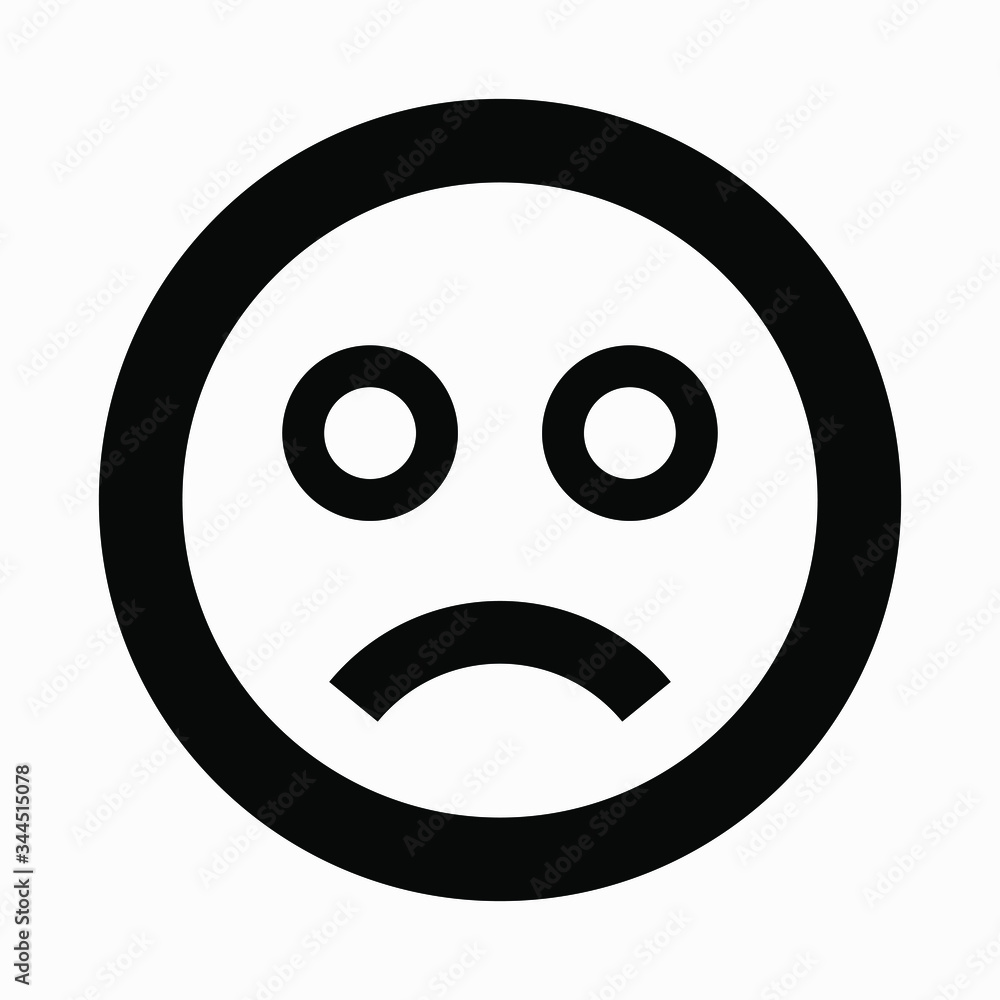 Fototapeta premium New sad smiley icon. New bad feedback sign. Vector icon.