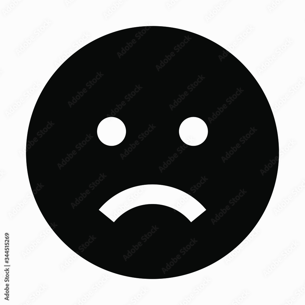 Sad face icon. Vector icon. Sad face icon. Vector icon.