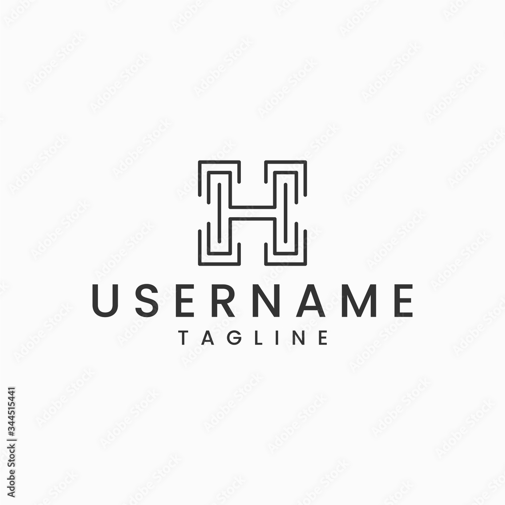 Minimalist business logo icon symbol. The letter H vector logo line design. Minimalist business logo icon symbol. The letter H vector logo line design.