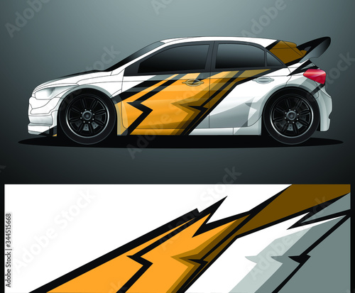 Rally car decal graphic wrap vector  abstract background