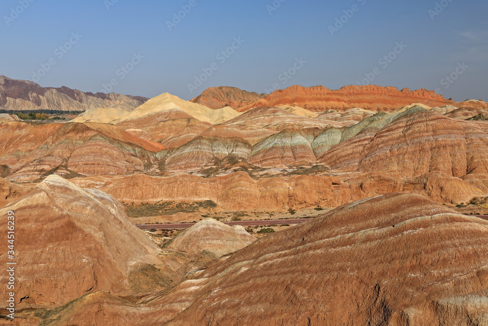 Sea-of-Clouds landform from Colorful-Sea-of-Clouds Observation Deck. Zhangye Danxia-Qicai Scenic Spot-Gansu-China-0842
