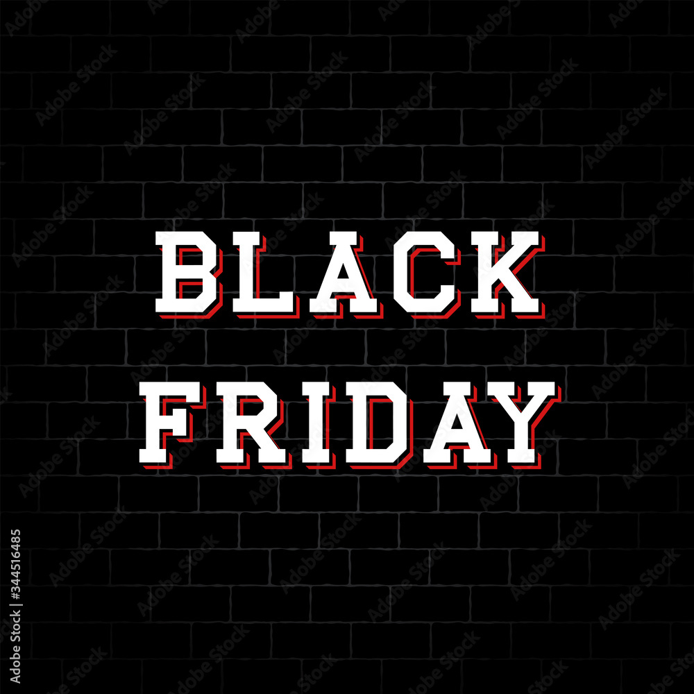 Black Friday sale on brick wall background