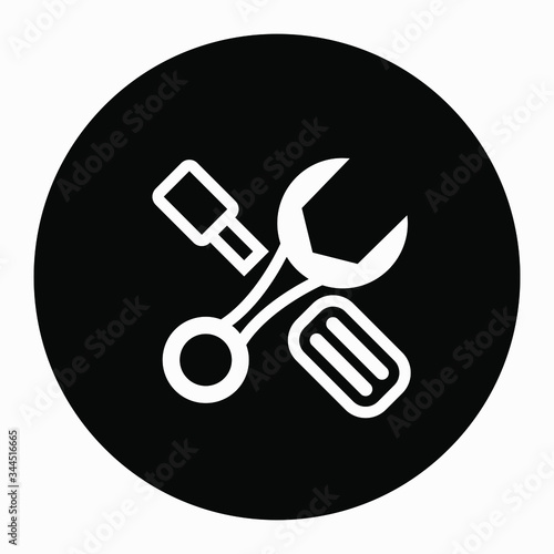 Setting black icon. Vector icon.