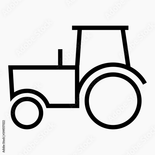 New tractor icon black vector macro farmer machine.