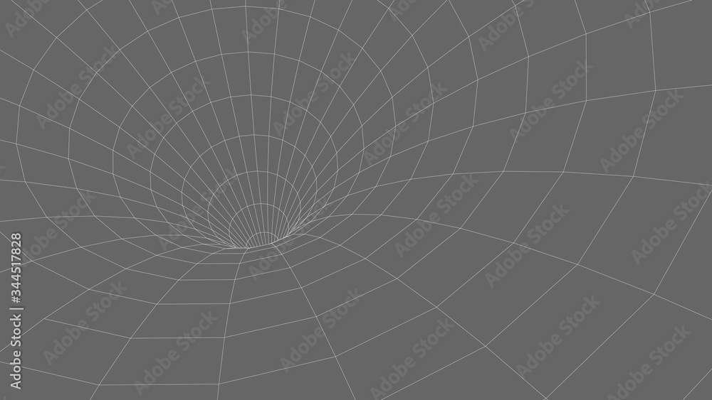 Obraz premium illustration. 3D corridor mesh. Frame tunnel.