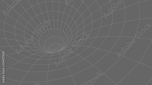 illustration. 3D corridor mesh. Frame tunnel.