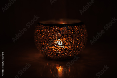 Holy Light candle in the glass.