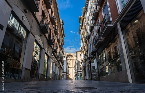 Granada  Spain  April 2020  empty streets of Granada during the covid-19 pandemic.