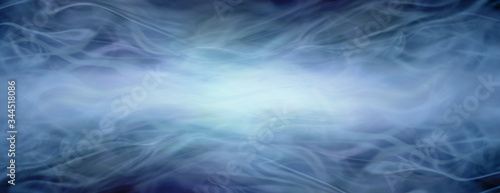 Midnight petrol blue flowing background - wide background with a dark border and lighter central panel with a gaseous ethereal energy field effect 