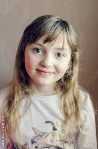 Cute smiling little girl portrait.