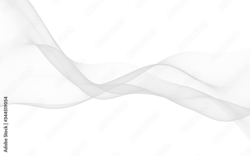 White abstract background. Fluttering white scarf. Waving on wind white fabric. 3D illustration White abstract background. Fluttering white scarf. Waving on wind white fabric. 3D illustration