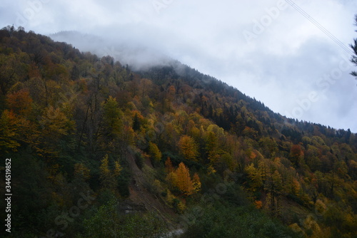 Awesome Landscape View during Autumn season in Mestia  Georgia