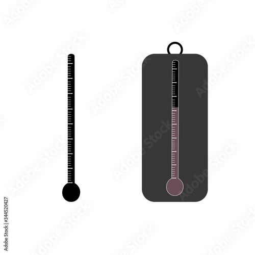 thermometer icon set on white background. Temperature icon set. Silhouette vector design.