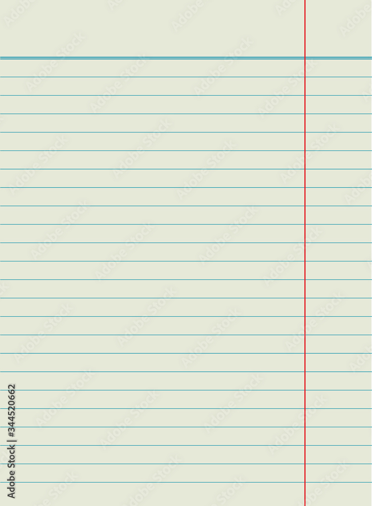 worksheet exercise book, Squared paper, Vector EPS 10 illustration