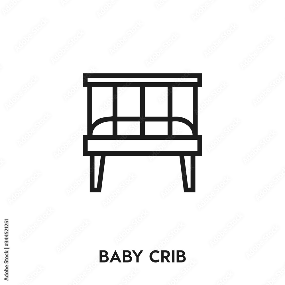 baby crib icon vector. baby crib sign symbol baby crib icon vector. baby crib sign symbol
