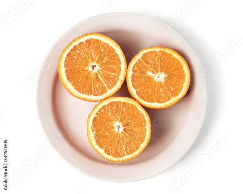 fresh orange on a white background