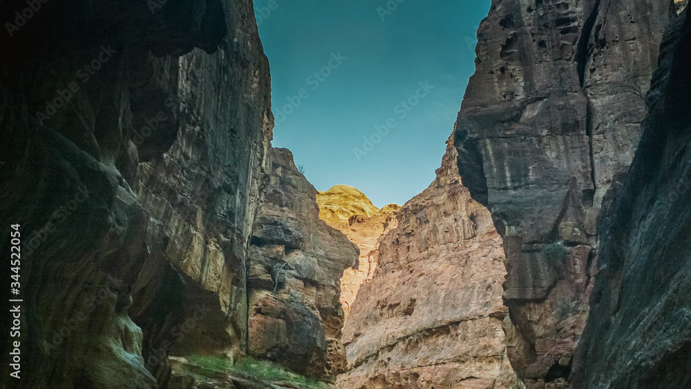 Rocks, architecture and sand in Petra Jordan