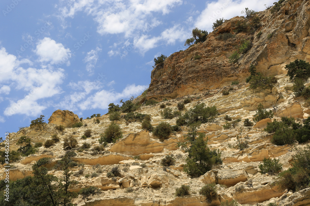 Mountain slope in Avakas Gorge in Cyprus