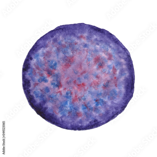 Abstract round spot of purple color. Watercolor stains for any design for websites. Abstract geometric background.