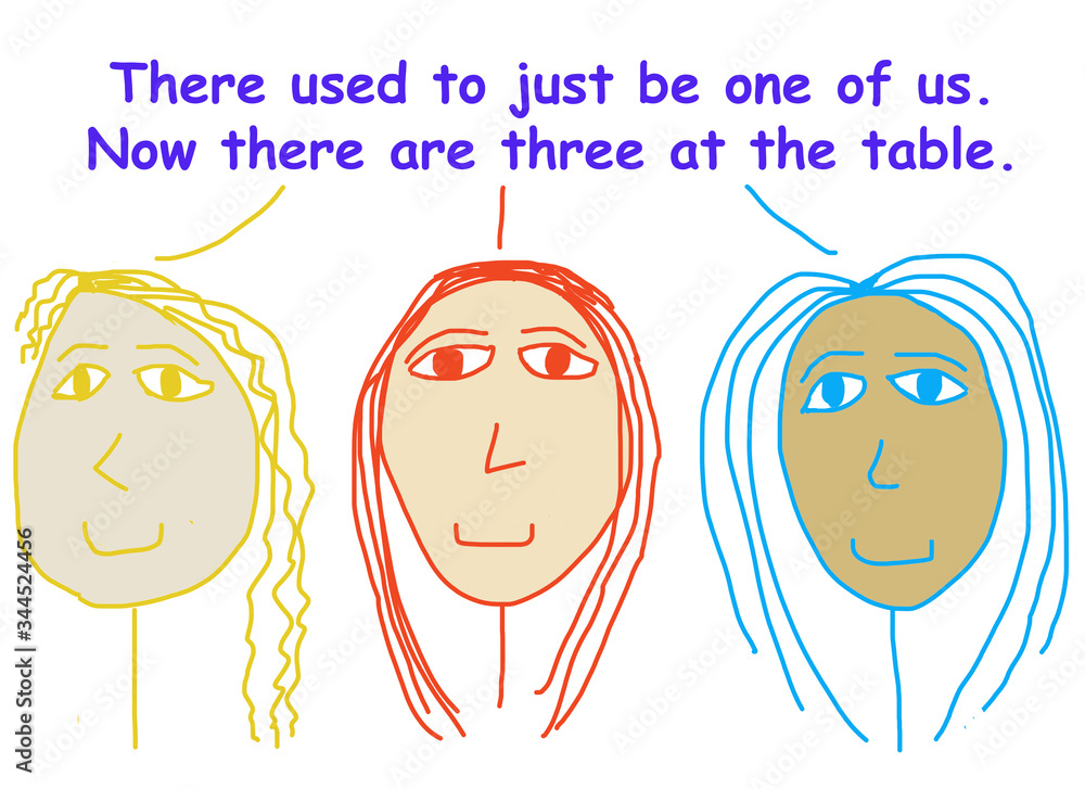 One now three at table One now three at table