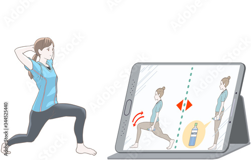 自宅でオンライントレーニング、ランジ