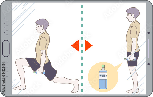 自宅でオンライントレーニング、ランジ
