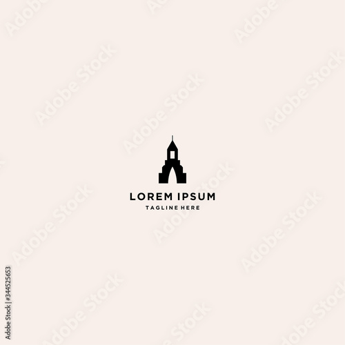 Castle logo template design in Vector illustration and logotype