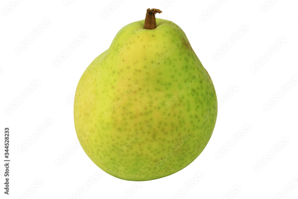 Green pear isolated on a white background. Close-up. Green pear isolated on a white background. Close-up.