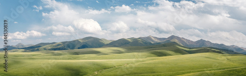 Landscape green hills Kazakhstan plateau Asa