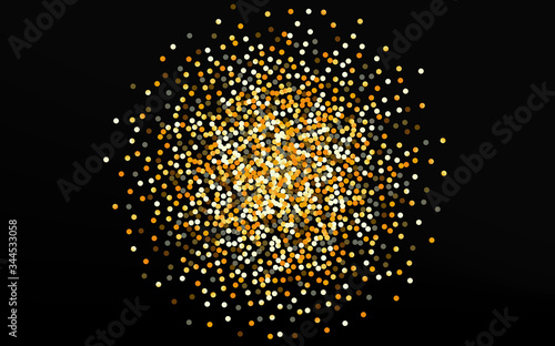 Golden Sparkle Happy Black Background. Luxury 