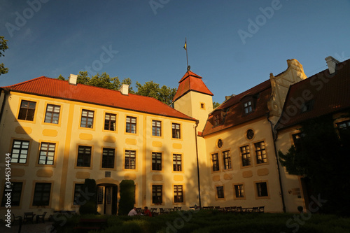 Old castle in Krokowa, Poland photo