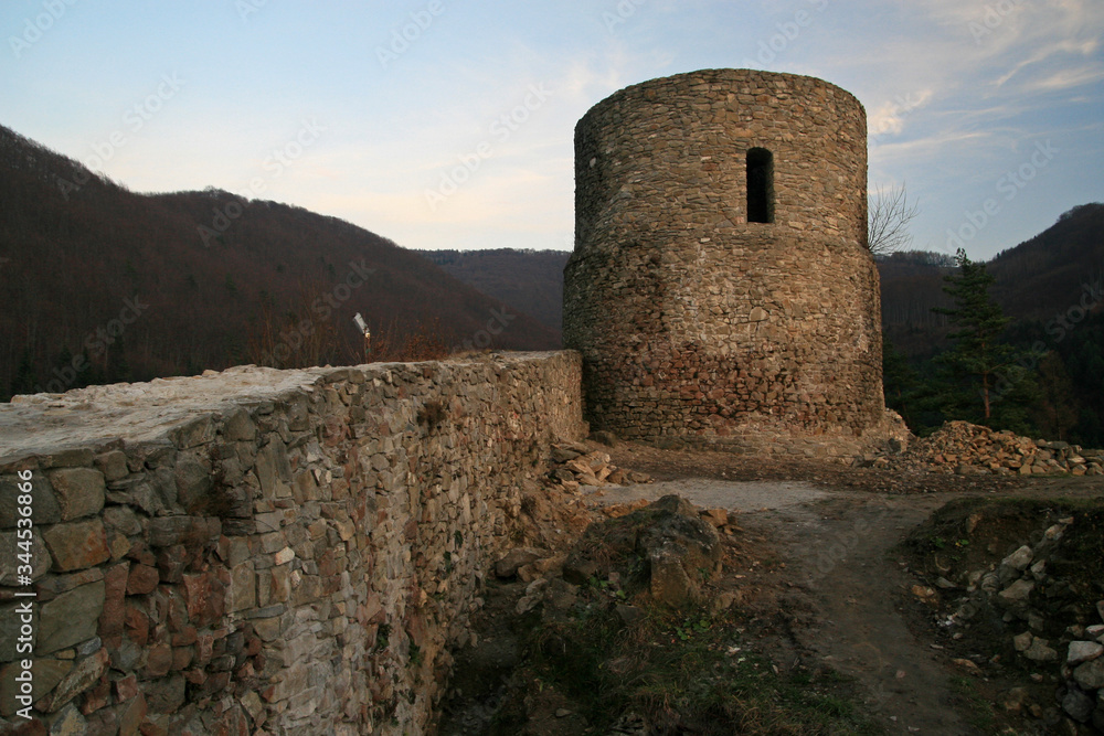 Ruins of medieval castle in Rytro, Poland