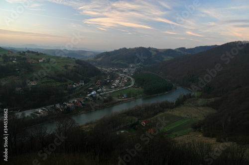 Landscape of Rytro, view from ruins of medieval castle, Poland © bayazed