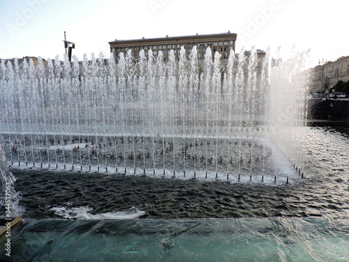 fountain in the summer city, Saint-Petersburg