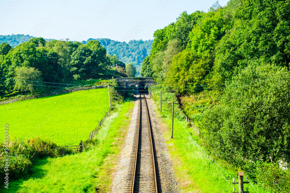 Fototapeta premium Haverthwaite Sept 09 2016 Lakeside and Haverthwaite Railway in Haverthwaite.