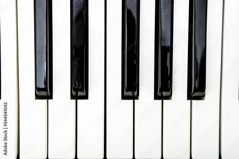 musical keyboard isolated, top view musical keyboard isolated, top view