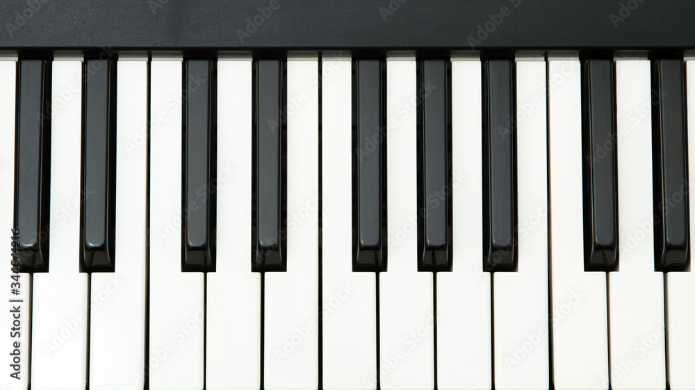 musical keyboard isolated, top view musical keyboard isolated, top view