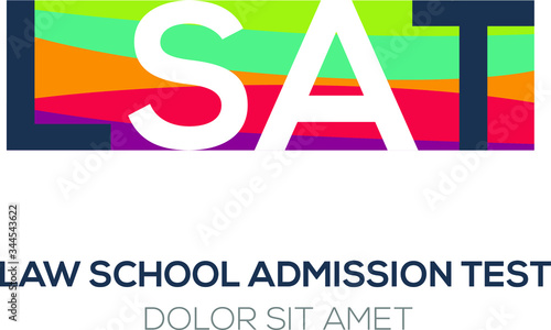 Creative colorful logo ,LSAT mean (law school admission test) .