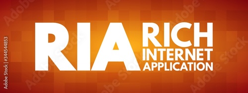 RIA - Rich Internet Application acronym, technology concept background