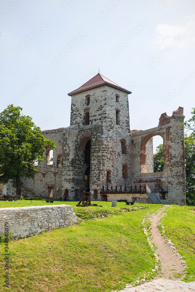 Ruins of 15th century medieval castle, Tenczyn Castle, Rudno, Poland