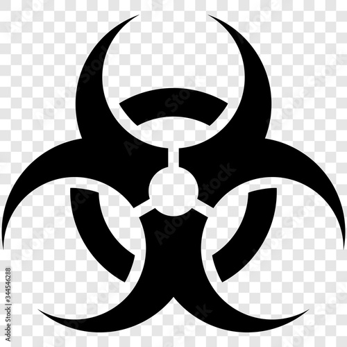 Stylish biohazard symbol on transparent background