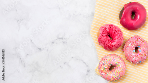 Tasty glazed donuts copy space