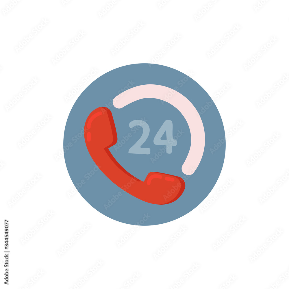 handset colorful flat icon with long shadow. call center flat icon handset colorful flat icon with long shadow. call center flat icon