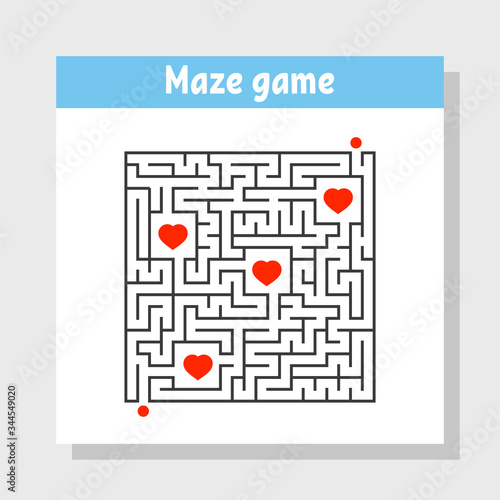 Abstact labyrinth. Game for kids. Puzzle for children. Maze conundrum. Find the right path. Color vector illustration.