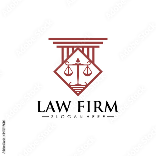 attorney law firm logo design vector