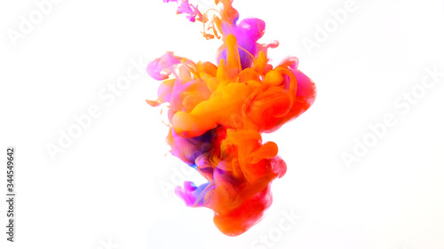  Abstract color mix , color drops in water , drop of Ink color mix paint falling on water Colorful ink in water,