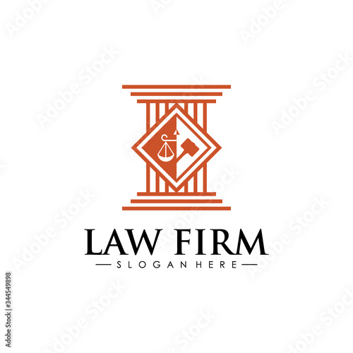 modern law firm logo design template vector