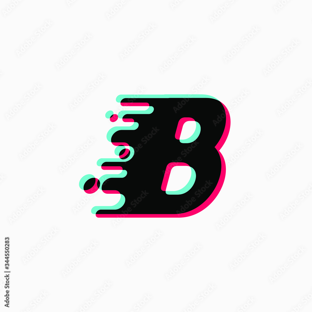 initial letter with glitch liquid effect. tiktok font. initial letter with glitch liquid effect. tiktok font.
