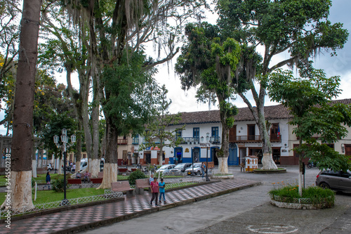 facades of Salamina Colombian town © Jony