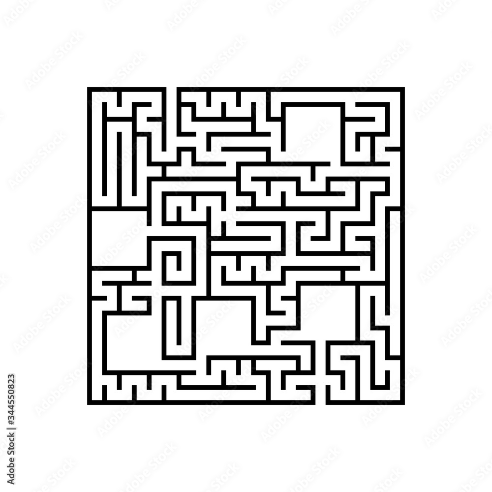 Abstact square labyrinth. Educational game for kids. Puzzle for children. Maze conundrum. Find the right path. Vector illustration. Abstact square labyrinth. Educational game for kids. Puzzle for children. Maze conundrum. Find the right path. Vector illustration.